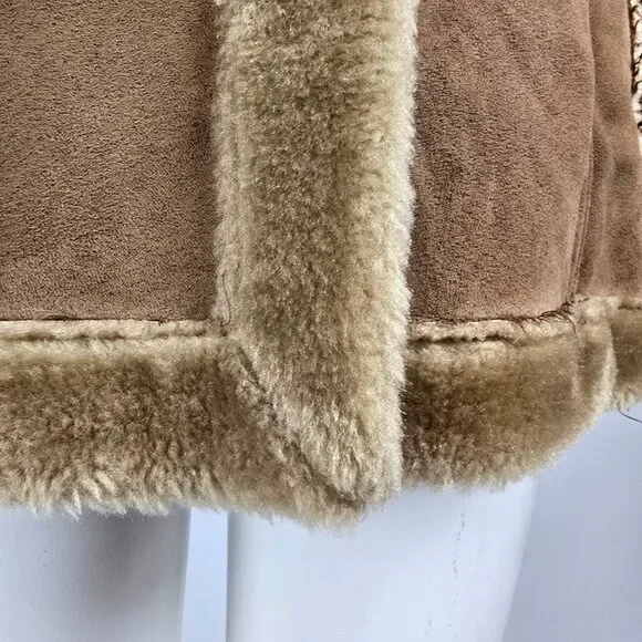 Vintage Guess Brown Penny Lane Faux Sherpa Jacket Size M - Picture 5 of 12